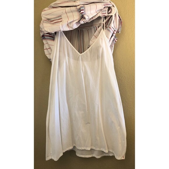 Old Navy Size XXL Tank Dress Linen Striped Button Down 100% Cotton Beachy Flowy - Picture 6 of 7